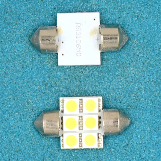 31MM-6SMD-5050 Светодиодная лампа софит 31 мм 6 smd 5050 белый 12 вольт L025