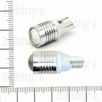 T10-CREE-LINSA Светодиодная лампа T10 cree линза, с драйвером, белый 12 вольт. (W5W) L154