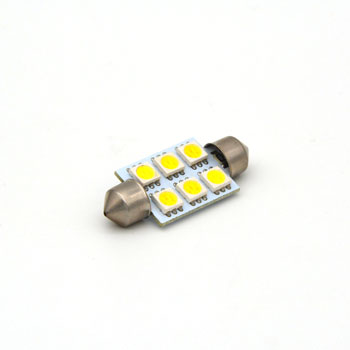 39MM-6SMD-5050 Светодиодная лампа софит 39 мм 6 smd 5050 белый 12 вольт L037