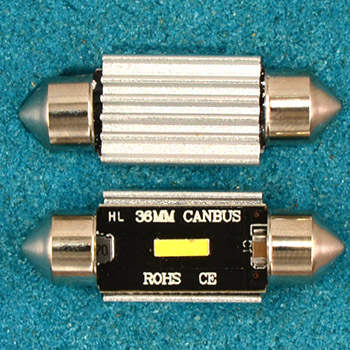 36MM-1SMD-CAN Светодиодная лампа софит 36мм 1SMD CANBUS 12-24 вольт. 3W. Белый. L030