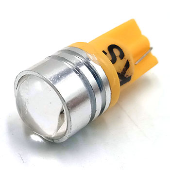 T10-1,5W L Светодиодная лампа T10 COB 1,5 W линза 12 вольт желтый (W5W) L161