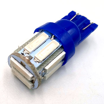 T10-10SMD-7014-blue Светодиодная лампа T10 7014 10 SMD 12 вольт синий (W5W) L110