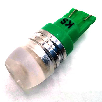 T10-1,5W-Green Светодиодная лампа. 1,5W 3030 1 SMD, 12V, линза вогнутая. T10 зеленая L096