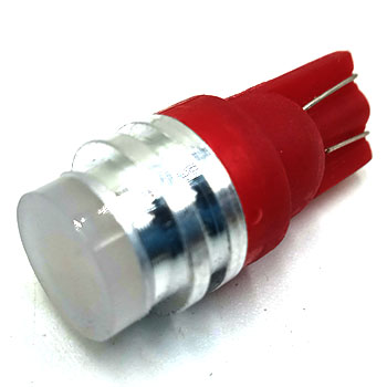 T10-1,5W-RED Светодиодная лампа T10 COB 1,5 W матовый 12 V красный (W5W) L132