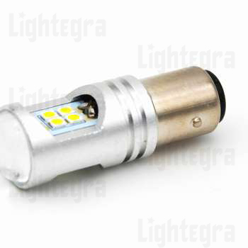 1157-12SMD-3030-L Светодиодная лампа с линзой. 1157-12SMD (P215W) L069
