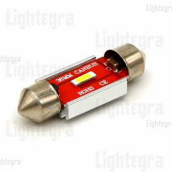 36MM-CSP-CAN Светодиодная лампа софит 36мм CSP CANBUS 12-24 вольт. Белый. L032