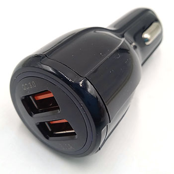Зарядное устройство, врезное 2 USB QC3.0+3.1,синяя подсветка 13-5