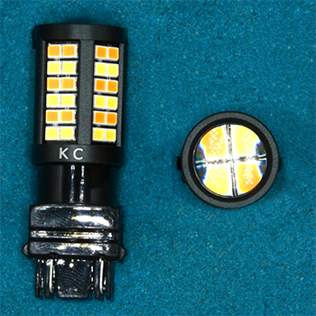 3157-64SMD-2835 Светодиодная лампа. 3157 KD-64 SMD 2835 10-30 вольт белый-желтый (P277W) L085